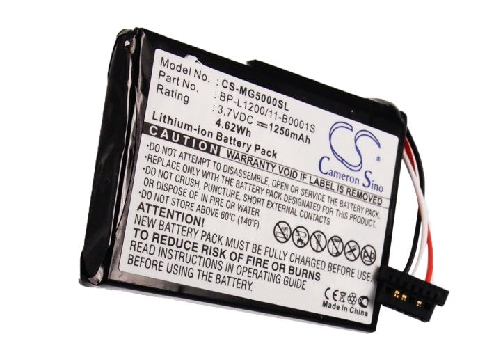Replacement Battery for Typhoon  MyGuide SilverGuide 5000 – GPS, Navigator – 1250mAh / 4.63Wh / 3.7V