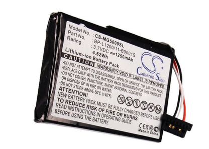Replacement Battery for Typhoon  MyGuide SilverGuide 5000 – GPS, Navigator – 1250mAh / 4.63Wh / 3.7V