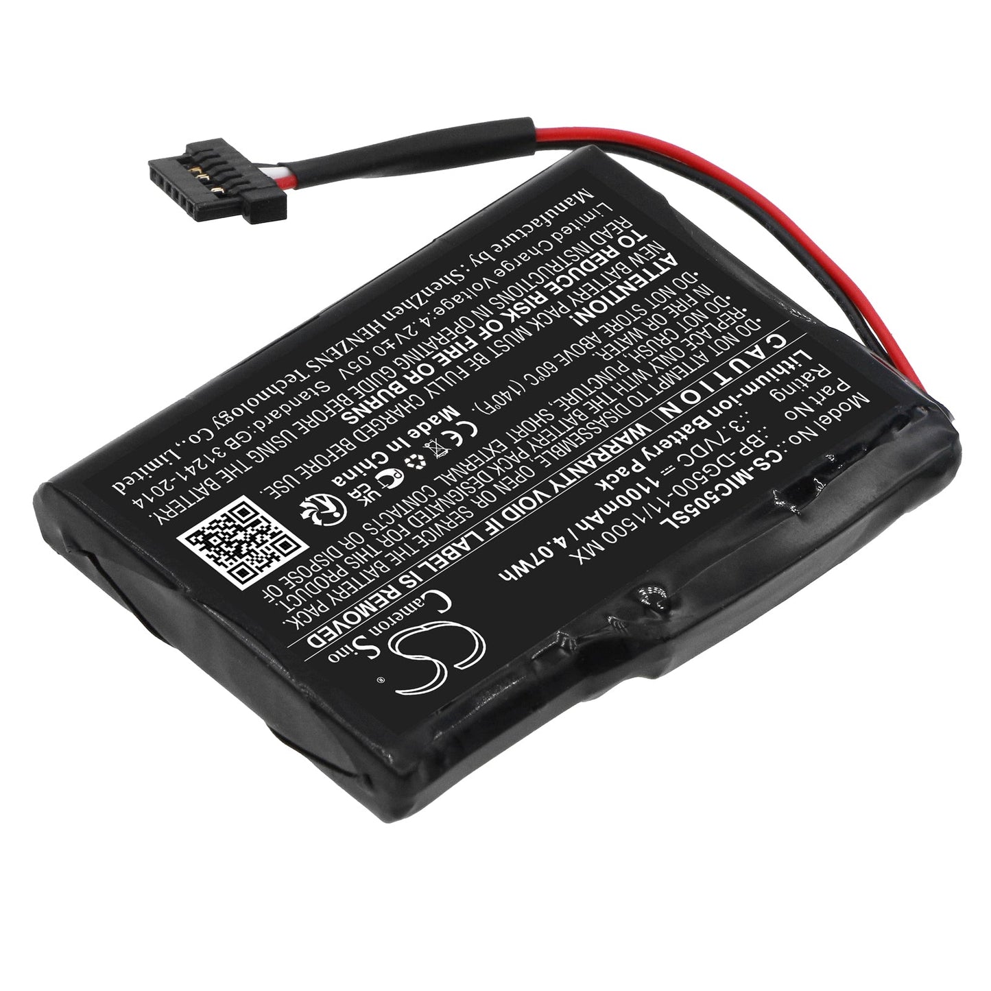 Replacement Battery for Magellan  cyclo 500 HC – Dashcam – 1100mAh / 4.07Wh / 3.7V