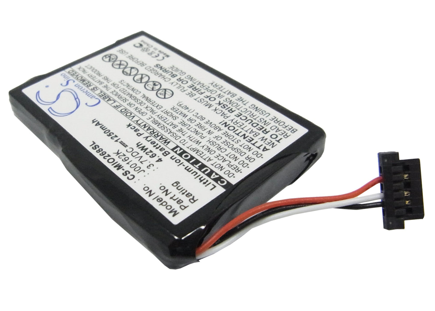 Replacement Battery for Mitac  Mio 138 – GPS, Navigator – 1250mAh / 4.63Wh / 3.7V
