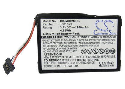 Replacement Battery for Mitac  Mio 138 – GPS, Navigator – 1250mAh / 4.63Wh / 3.7V