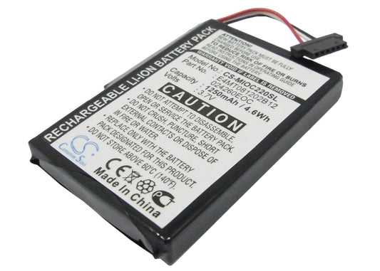 Replacement Battery for Medion  GoPal P4410 – GPS, Navigator – 1250mAh / 4.63Wh / 3.7V