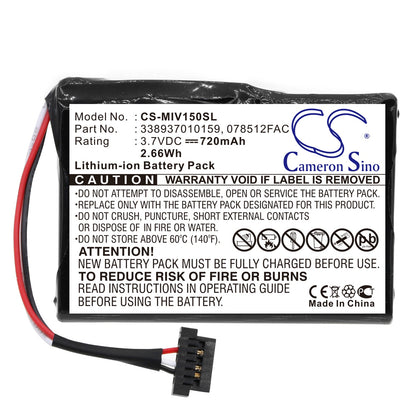 Replacement Battery for Mitac  Mio Moov 150 – GPS, Navigator – 720mAh / 3.7V