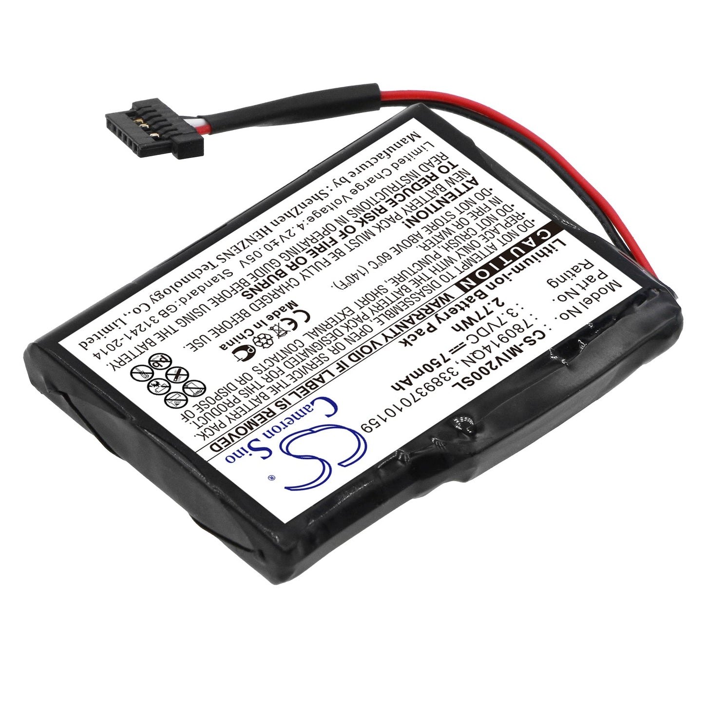 Replacement Battery for Mitac  Mio Moov 200 – GPS, Navigator – 750mAh / 3.7V