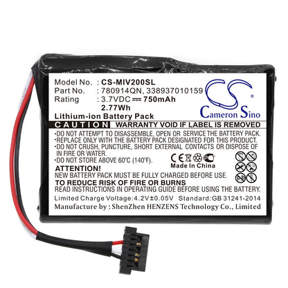 Replacement Battery for Mitac  Mio Moov 200 – GPS, Navigator – 750mAh / 3.7V