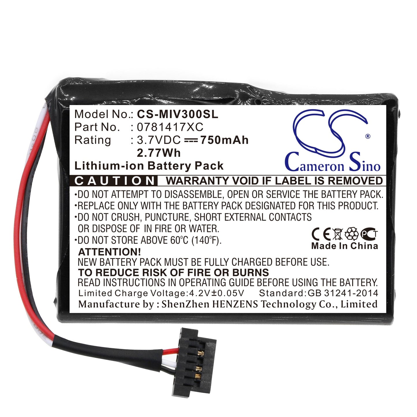 Replacement Battery for Mitac  Mio  Moov 360u – GPS, Navigator – 750mAh / 3.7V