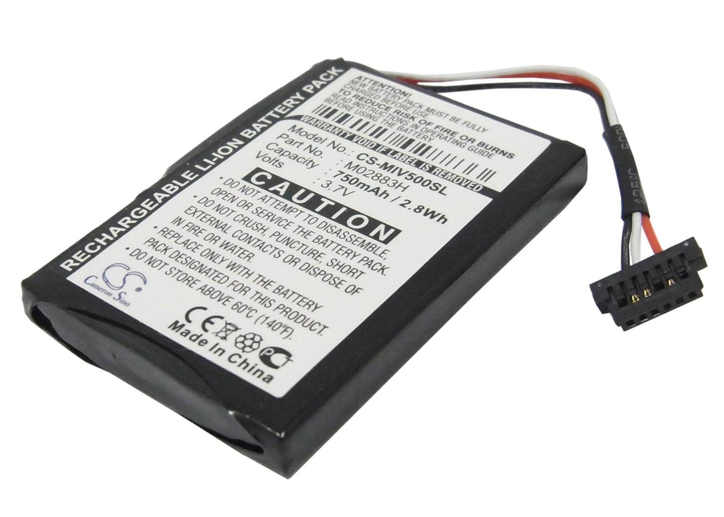 Replacement Battery for Mitac  Mio Moov 500 – GPS, Navigator – 750mAh / 2.78Wh / 3.7V