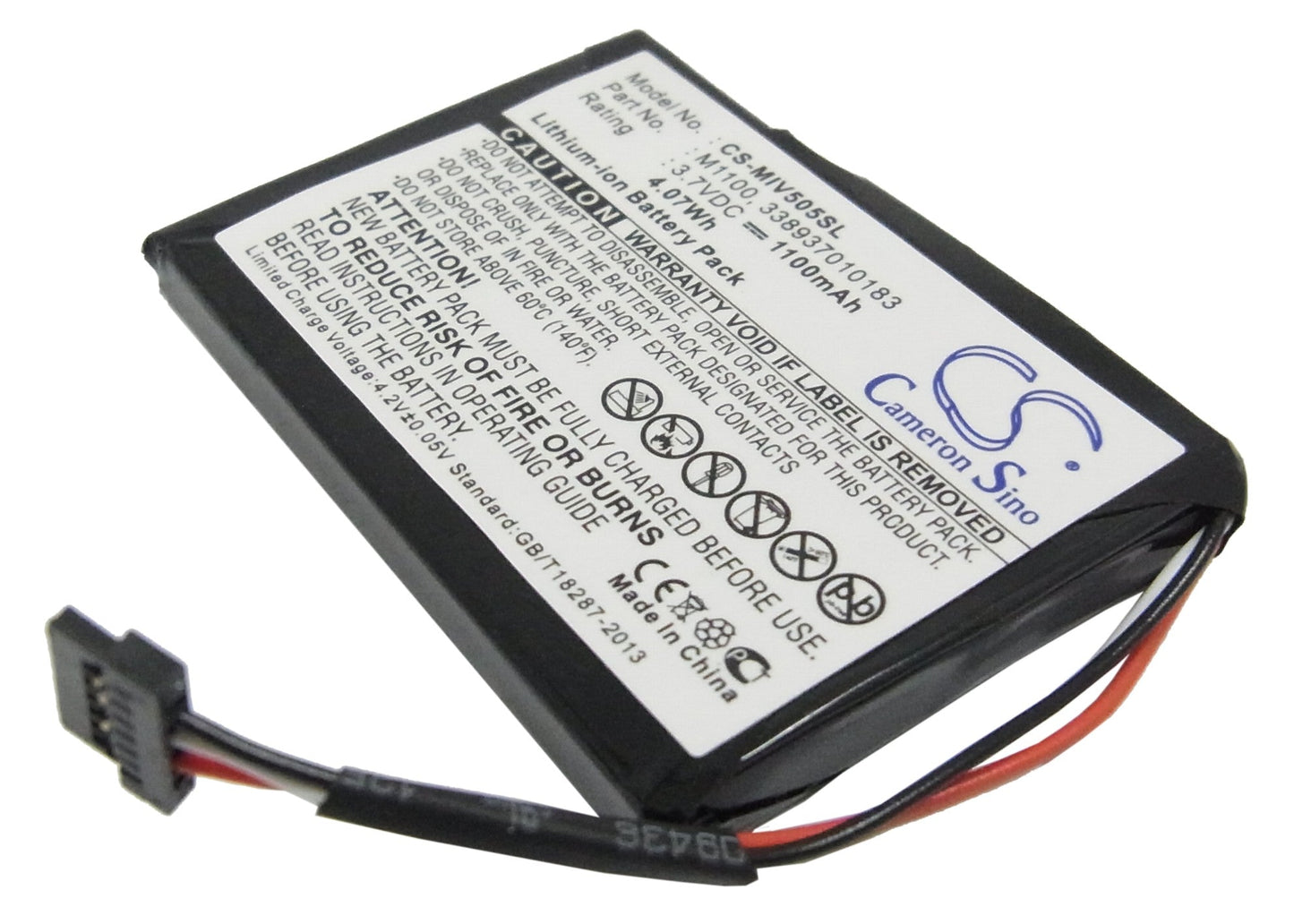 Replacement Battery for Navman  Mio Spirit V735 TV – GPS, Navigator – 1100mAh / 4.07Wh / 3.7V