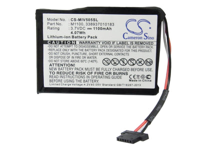 Replacement Battery for Mitac  Mio Spirit V505 TV – GPS, Navigator – 1100mAh / 4.07Wh / 3.7V