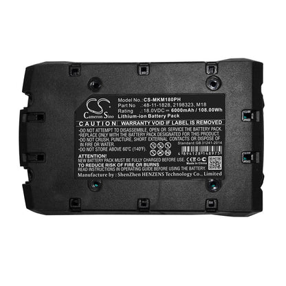 Replacement Battery for Milwaukee  0880-20 – Power Tools – 6000mAh / 108.00Wh / 18.0V