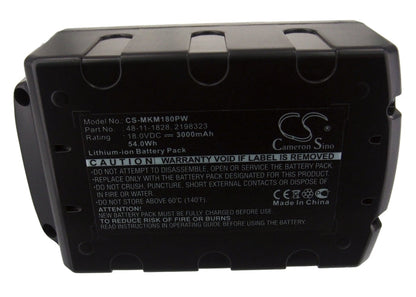 Replacement Battery for Atlas Copco  LokTor H18 – Power Tools – 3000mAh / 54.00Wh / 18.0V