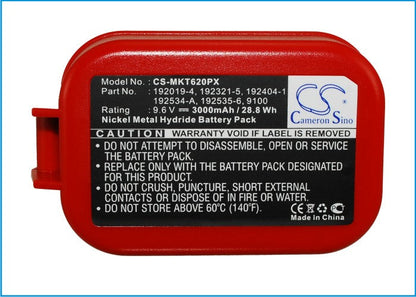 Replacement Battery for Makita  1022DW – Power Tools – 3000mAh / 9.6V