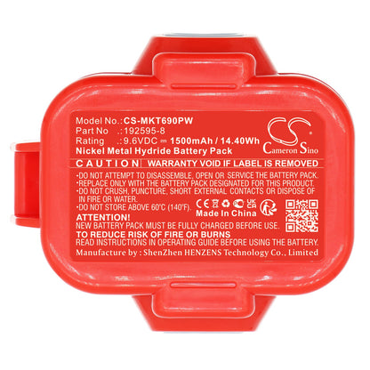 Replacement Battery for Makita  6207D – Power Tools – 1500mAh / 14.40Wh / 9.6V