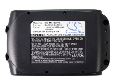Replacement Battery for Makita  BBO140 – Power Tools – 3000mAh / 54.00Wh / 18.0V