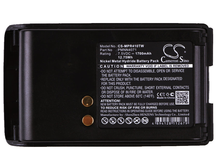 Replacement Battery for Motorola  A6 – Two-Way Radio – 1700mAh / 12.75Wh / 7.5V