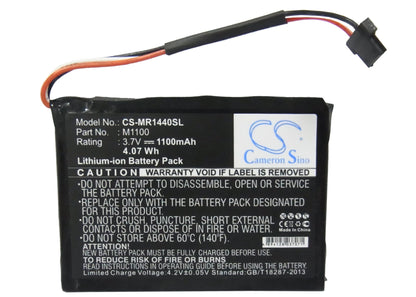 Replacement Battery for Magellan  RoadMate 1440 – GPS, Navigator – 1100mAh / 4.07Wh / 3.7V