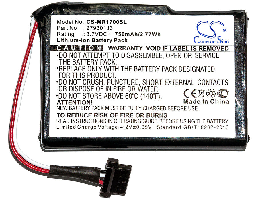 Replacement Battery for Magellan  RoadMate 1700 – GPS, Navigator – 750mAh / 3.7V