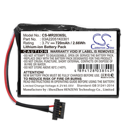 Replacement Battery for Magellan  RoadMate 2035 – GPS, Navigator – 720mAh / 3.7V