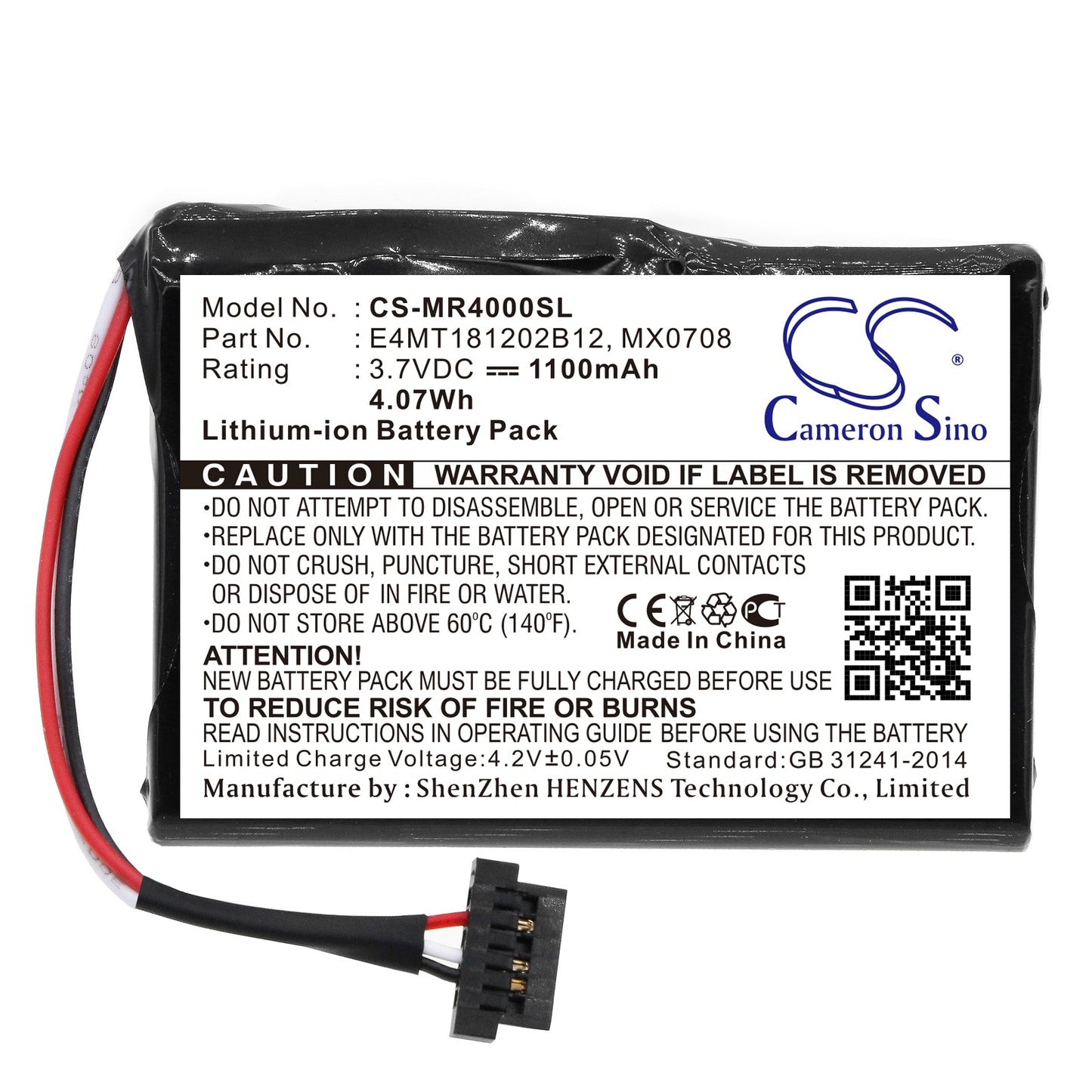 Replacement Battery for Magellan  Maestro 4000 – GPS, Navigator – 1100mAh / 4.07Wh / 3.7V