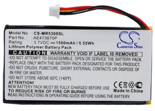 Replacement Battery for Magellan  Maestro 5300 – GPS, Navigator – 1500mAh / 5.55Wh / 3.7V