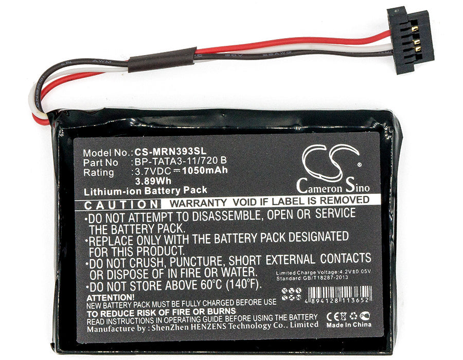 Replacement Battery for Mio  Moov M410 – GPS, Navigator – 1050mAh / 3.89Wh / 3.7V