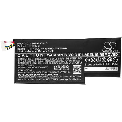 Replacement Battery for MSI  0017F1-002 – Notebook, Laptop – 4500mAh / 51.30Wh / 11.4V