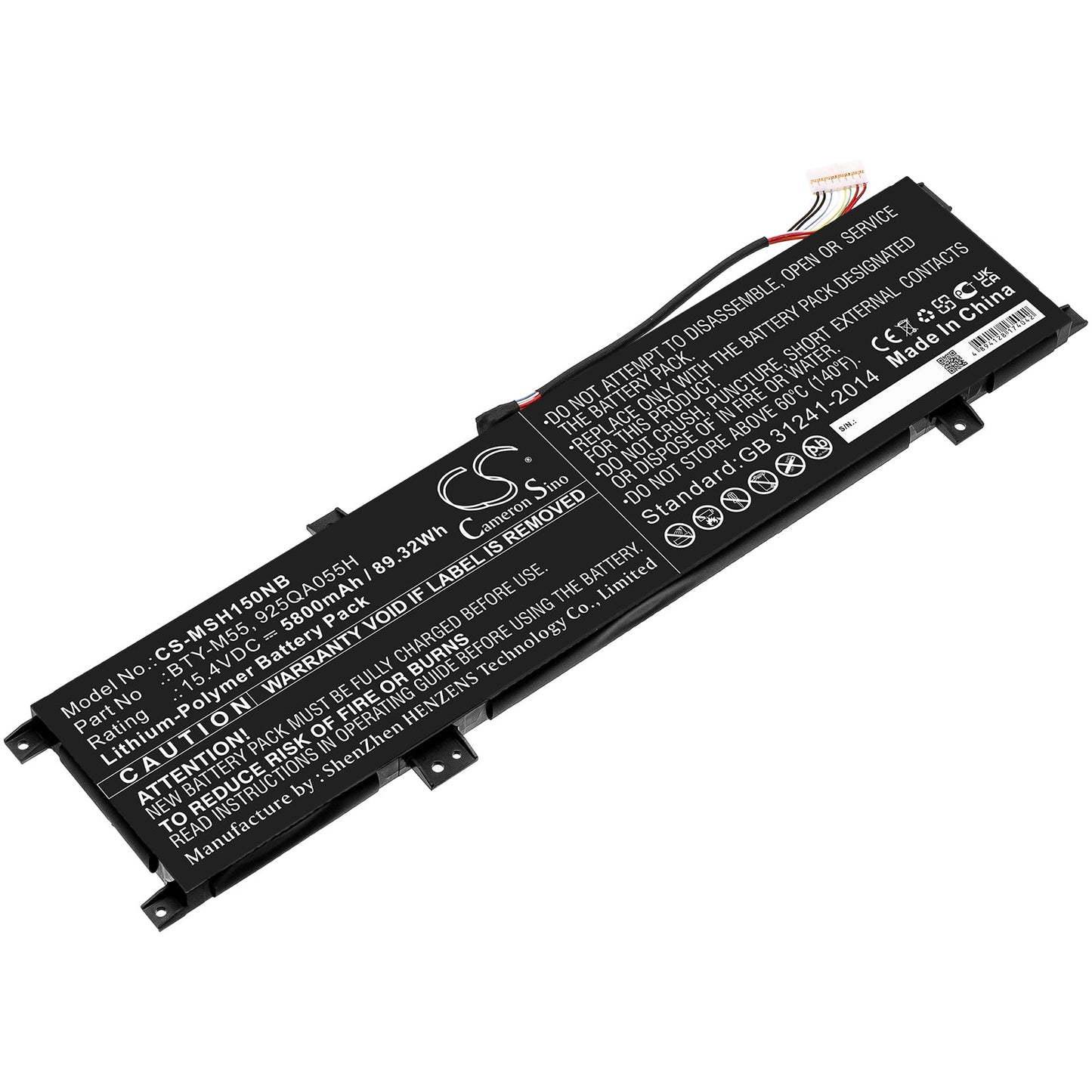Replacement Battery for MSI  Alpha 15 A3DDK – Notebook, Laptop – 5800mAh / 89.32Wh / 15.4V