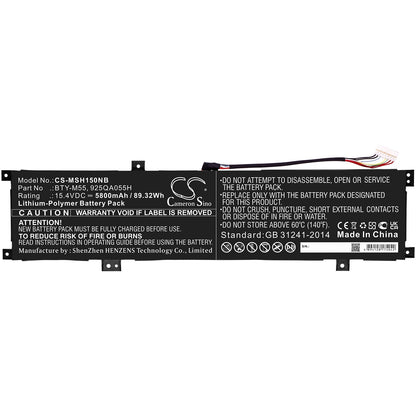 Replacement Battery for MSI  Alpha 15 A3DDK – Notebook, Laptop – 5800mAh / 89.32Wh / 15.4V