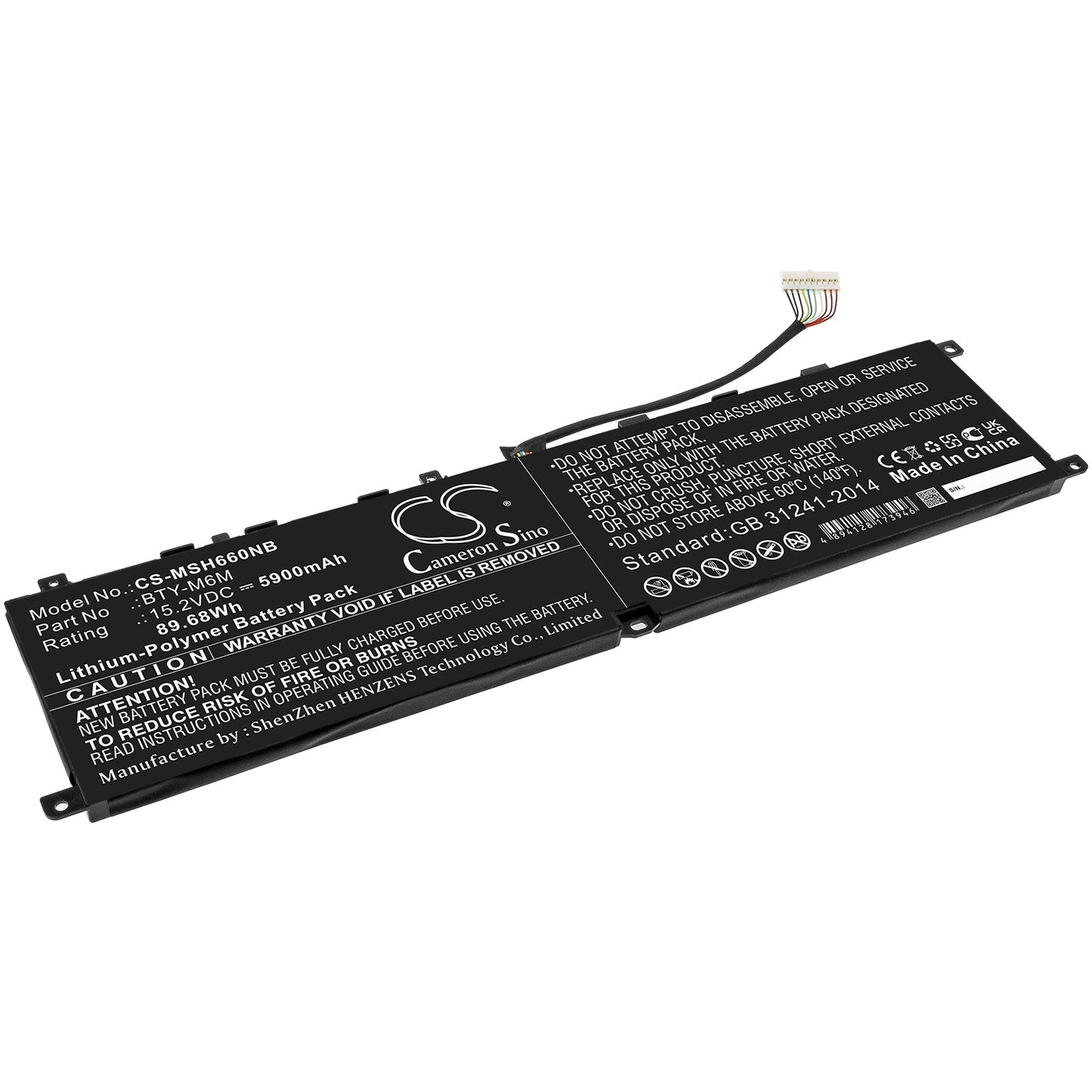 Replacement Battery for MSI  Creator 15 A10sdt – Notebook, Laptop – 5900mAh / 89.68Wh / 15.2V