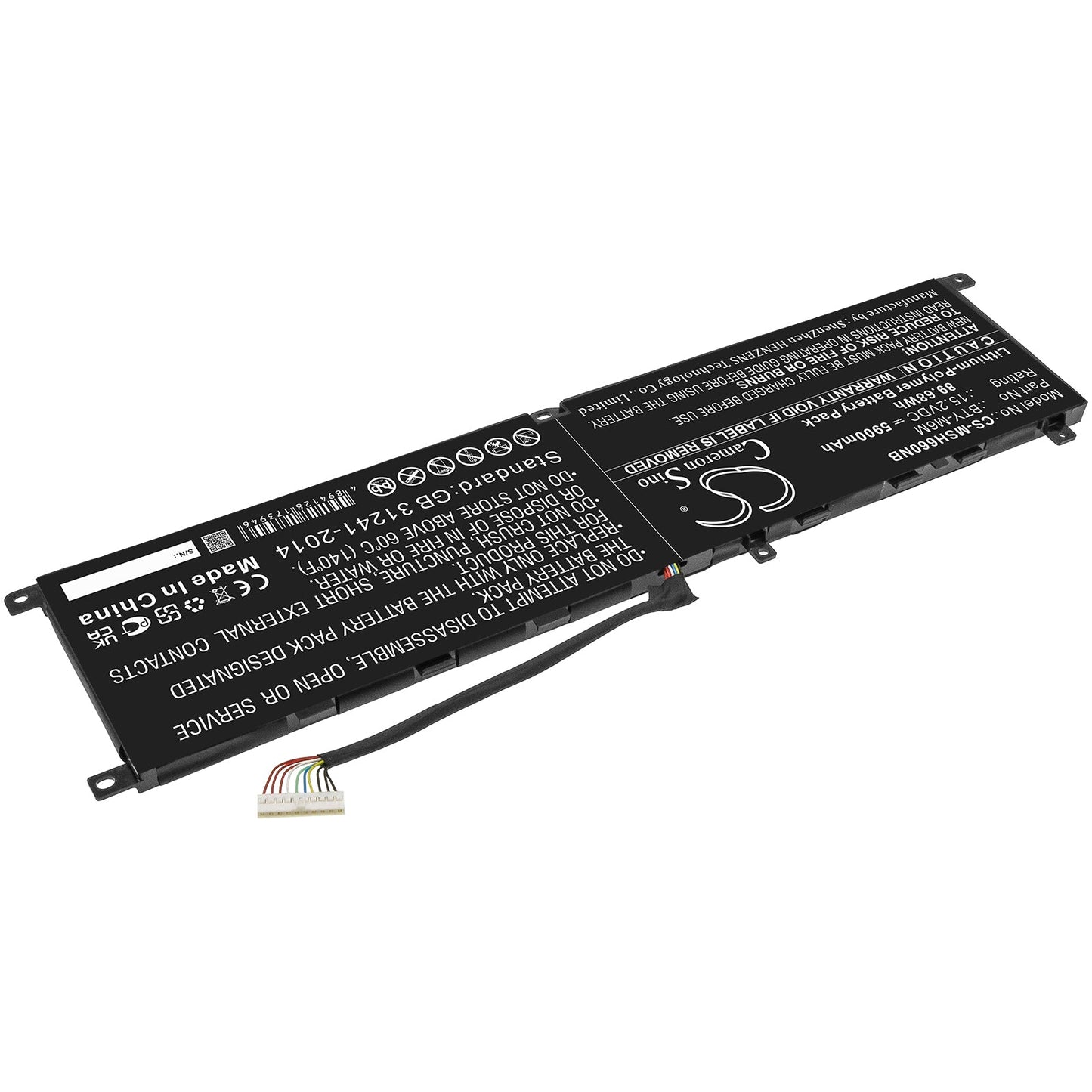 Replacement Battery for MSI  Creator 15 A10sdt – Notebook, Laptop – 5900mAh / 89.68Wh / 15.2V
