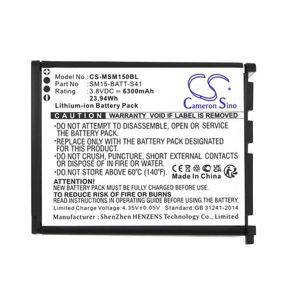 Replacement Battery for M3 Mobile  SM15 – Barcode Scanner – 6300mAh / 23.94Wh / 3.8V