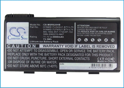 Replacement Battery for MSI  A5000 – Notebook, Laptop – 6600mAh / 11.1V