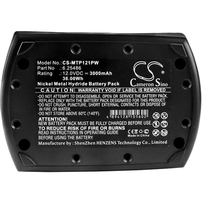 Replacement Battery for Metabo  BS 12 SP – Power Tools – 3000mAh / 36.00Wh / 12.0V