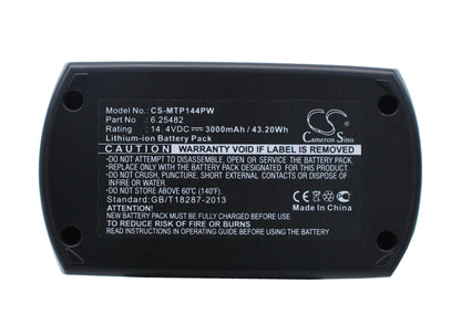 Replacement Battery for Metabo  BSZ 14.4 – Power Tools – 3000mAh / 43.20Wh / 14.4V