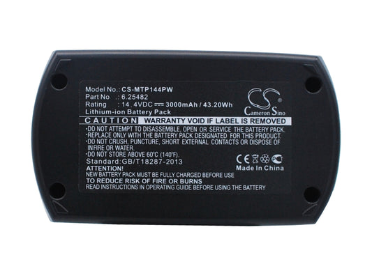 Replacement Battery for Metabo  BSZ 14.4 – Power Tools – 3000mAh / 43.20Wh / 14.4V
