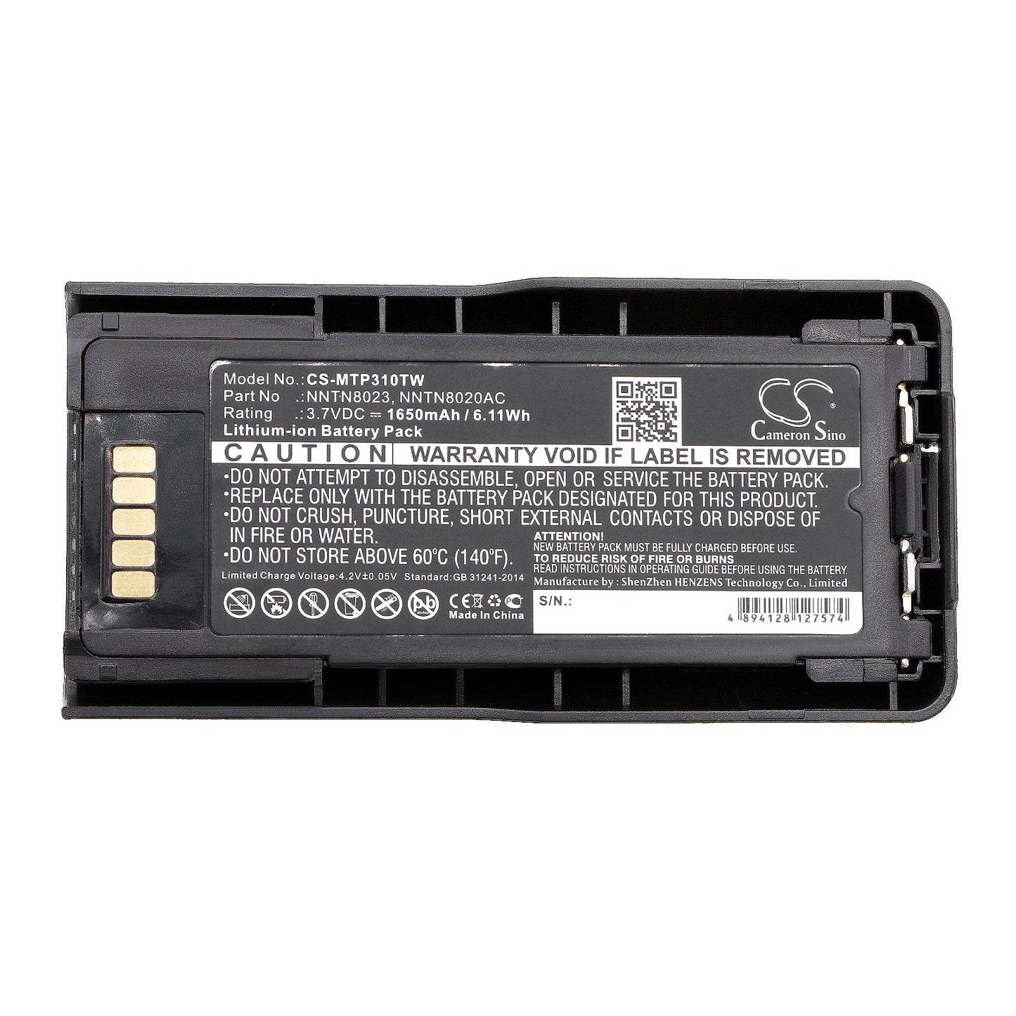 Replacement Battery for Motorola  MTP3100 – Two-Way Radio – 1650mAh / 6.1Wh / 3.7V