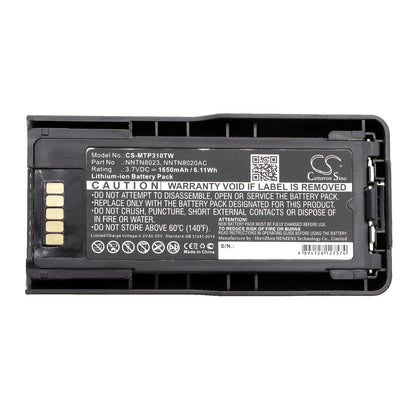 Replacement Battery for Motorola  MTP3100 – Two-Way Radio – 1650mAh / 6.1Wh / 3.7V