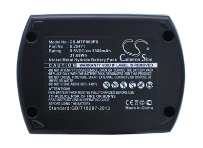 Replacement Battery for Metabo  BS 9.6 – Power Tools – 3300mAh / 31.68Wh / 9.6V