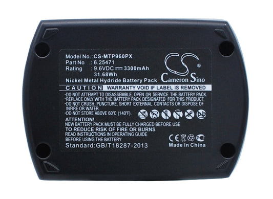 Replacement Battery for Metabo  BS 9.6 – Power Tools – 3300mAh / 31.68Wh / 9.6V