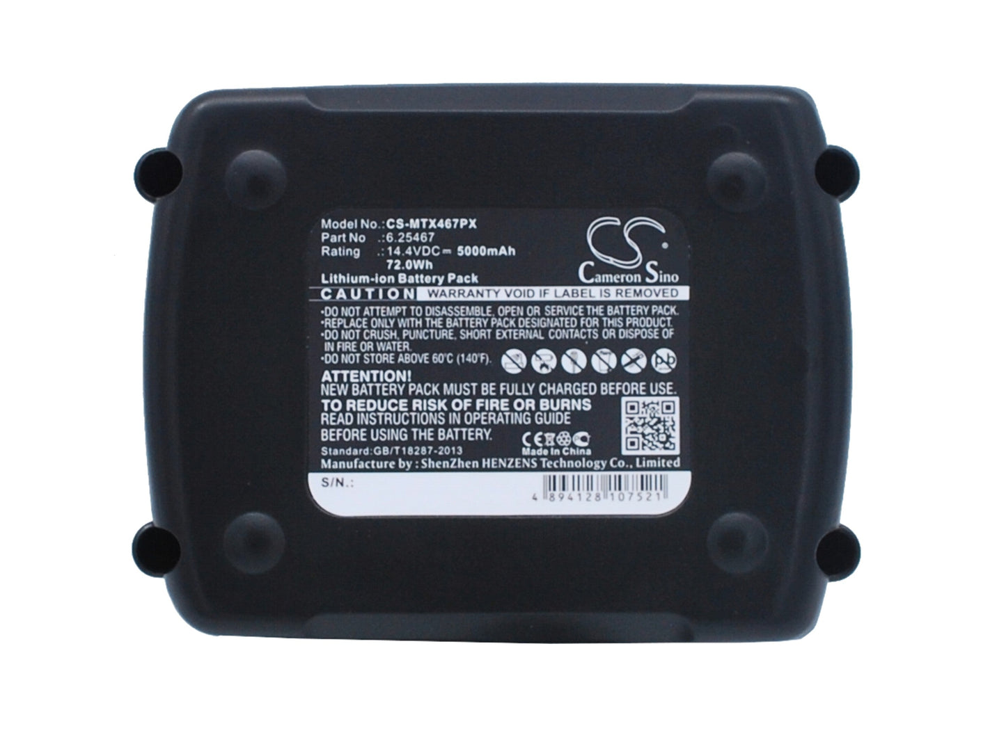 Replacement Battery for Metabo  BS 14.4 6.02105.50 – Power Tools – 5000mAh / 72.0Wh / 14.4V