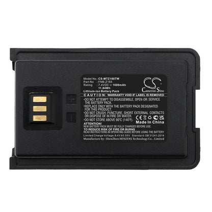 Replacement Battery for Motorola  VZ-10 – Two-Way Radio – 1600mAh / 11.84Wh / 7.4V