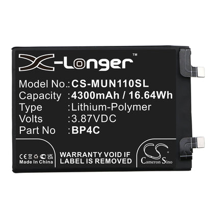 Replacement Battery for Xiaomi  Redmi Note 11T Pro+ – Mobile, SmartPhone – 4300mAh / 16.64Wh / 3.87V