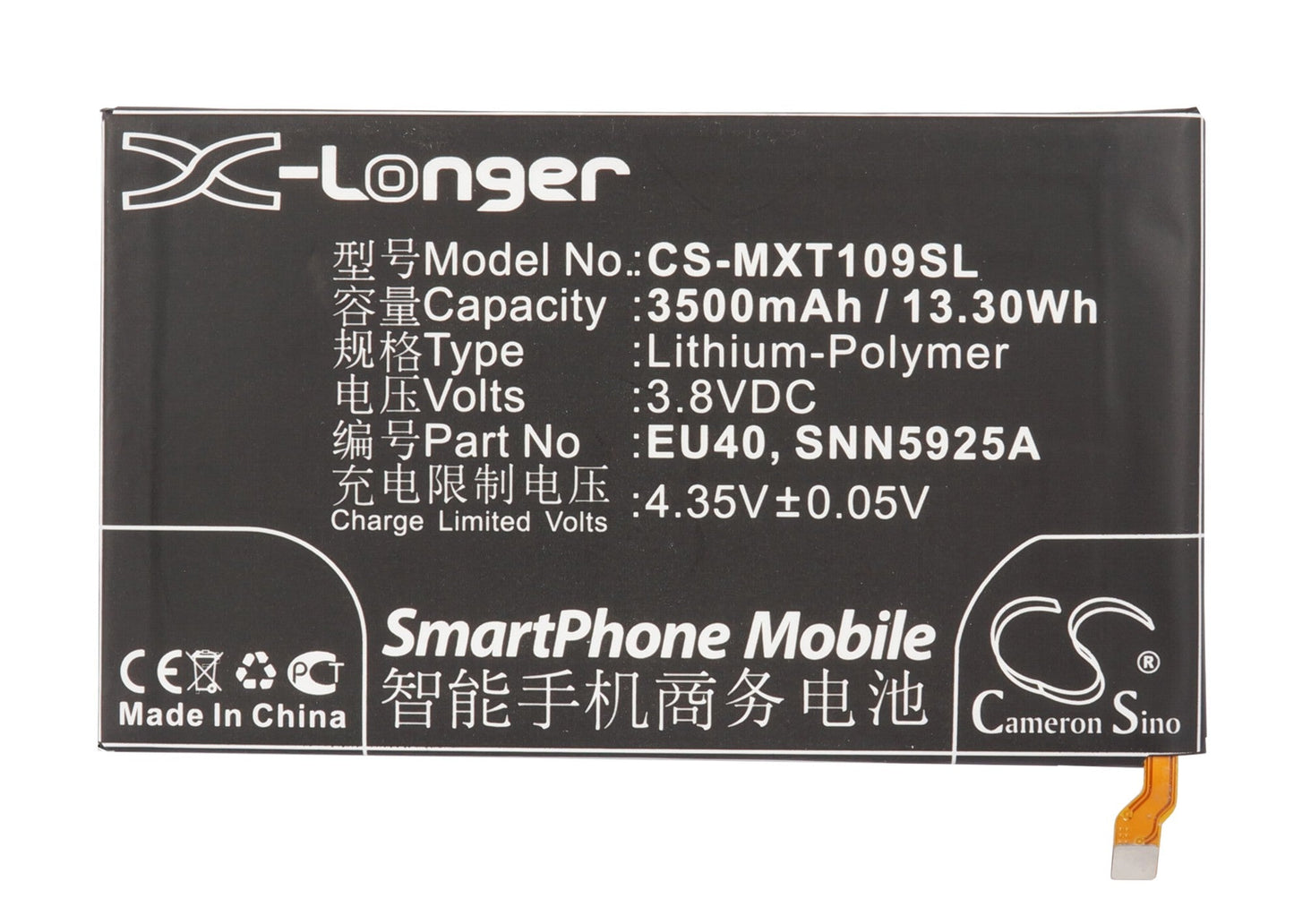 Replacement Battery for Motorola  Droid Maxx – Mobile, SmartPhone – 3050mAh / 11.59Wh / 3.8V