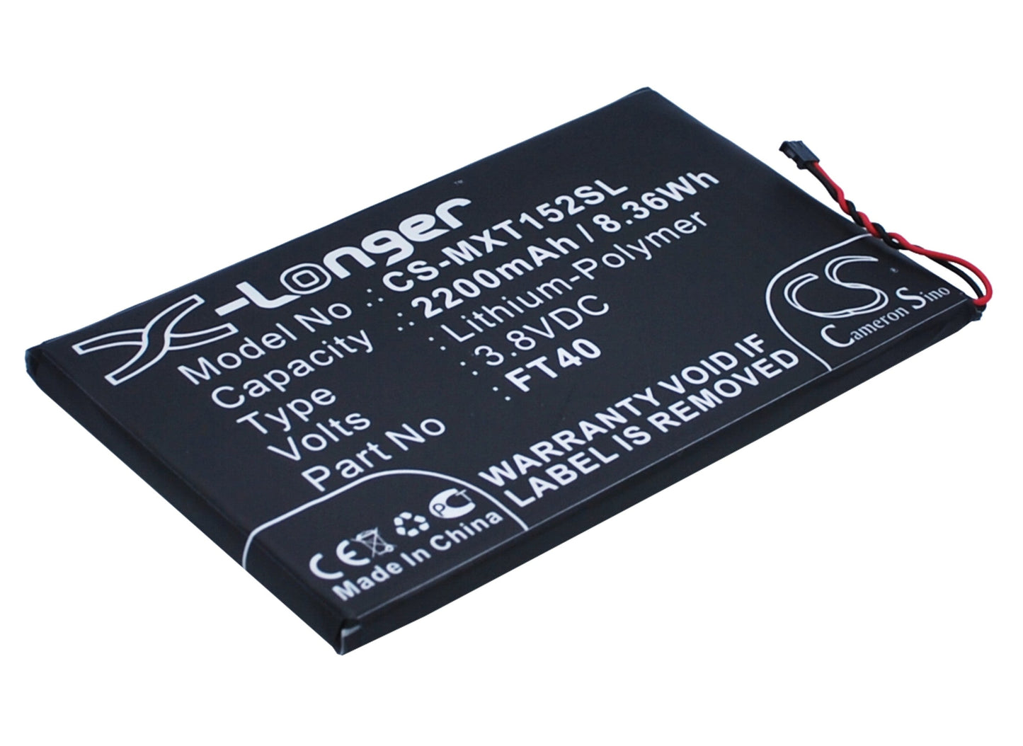 Replacement Battery for Motorola  MotoE 2nd – Mobile, SmartPhone – 2200mAh / 8.36Wh / 3.8V