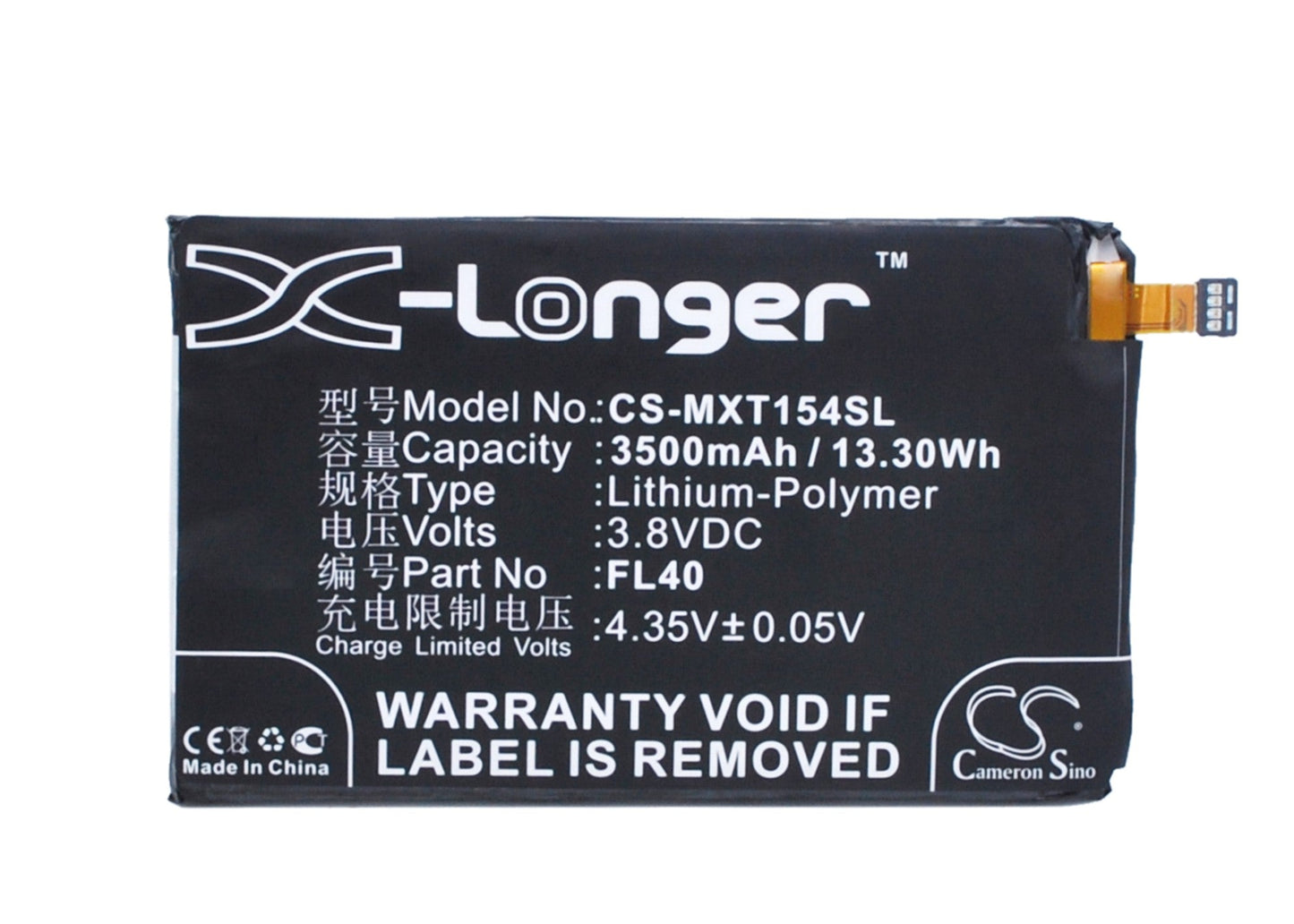 Replacement Battery for Motorola  Droid Maxx 2 – Mobile, SmartPhone – 3500mAh / 13.30Wh / 3.8V