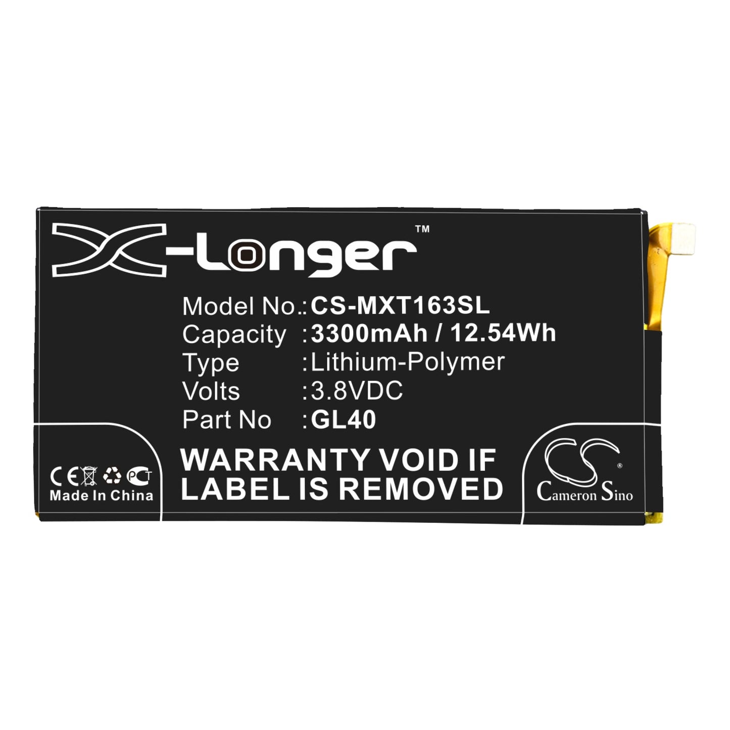 Replacement Battery for Motorola  Moto Z Play – Mobile, SmartPhone – 3300mAh / 12.54Wh / 3.8V