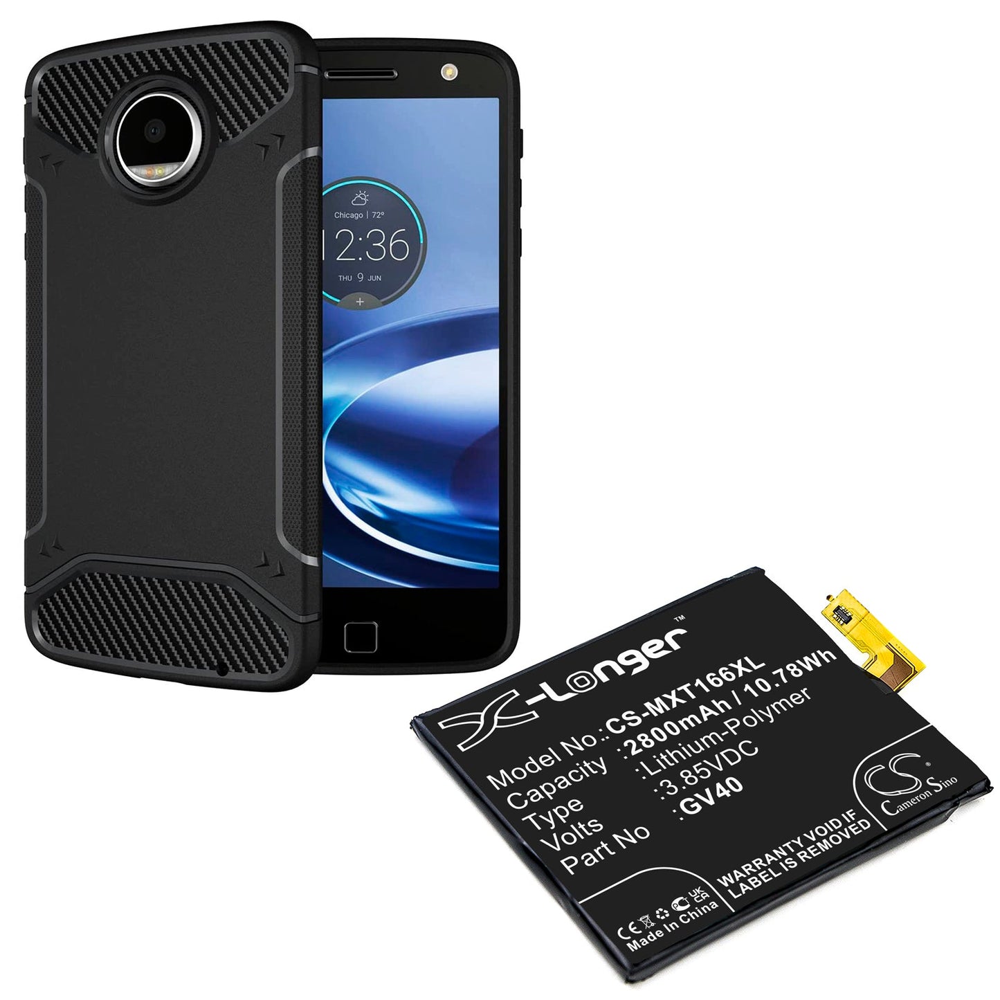 Replacement Battery for Motorola  Moto Z Droid Force – Mobile, SmartPhone – 2800mAh / 10.78Wh / 3.85V