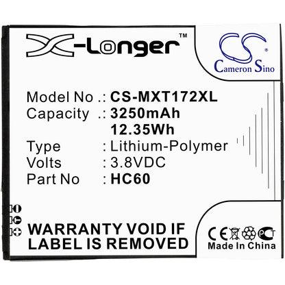 Replacement Battery for Motorola  Moto C Plus – Mobile, SmartPhone – 3250mAh / 12.35Wh / 3.8V
