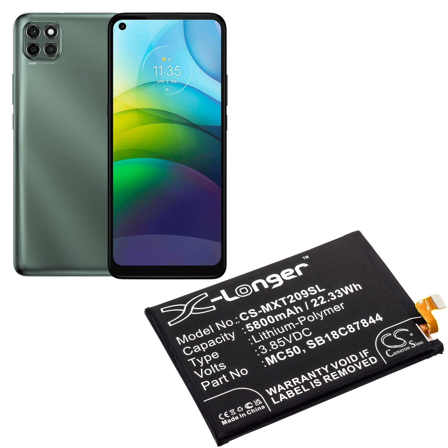 Replacement Battery for Lenovo  K12 Pro – Mobile, SmartPhone – 5800mAh / 22.33Wh / 3.85V