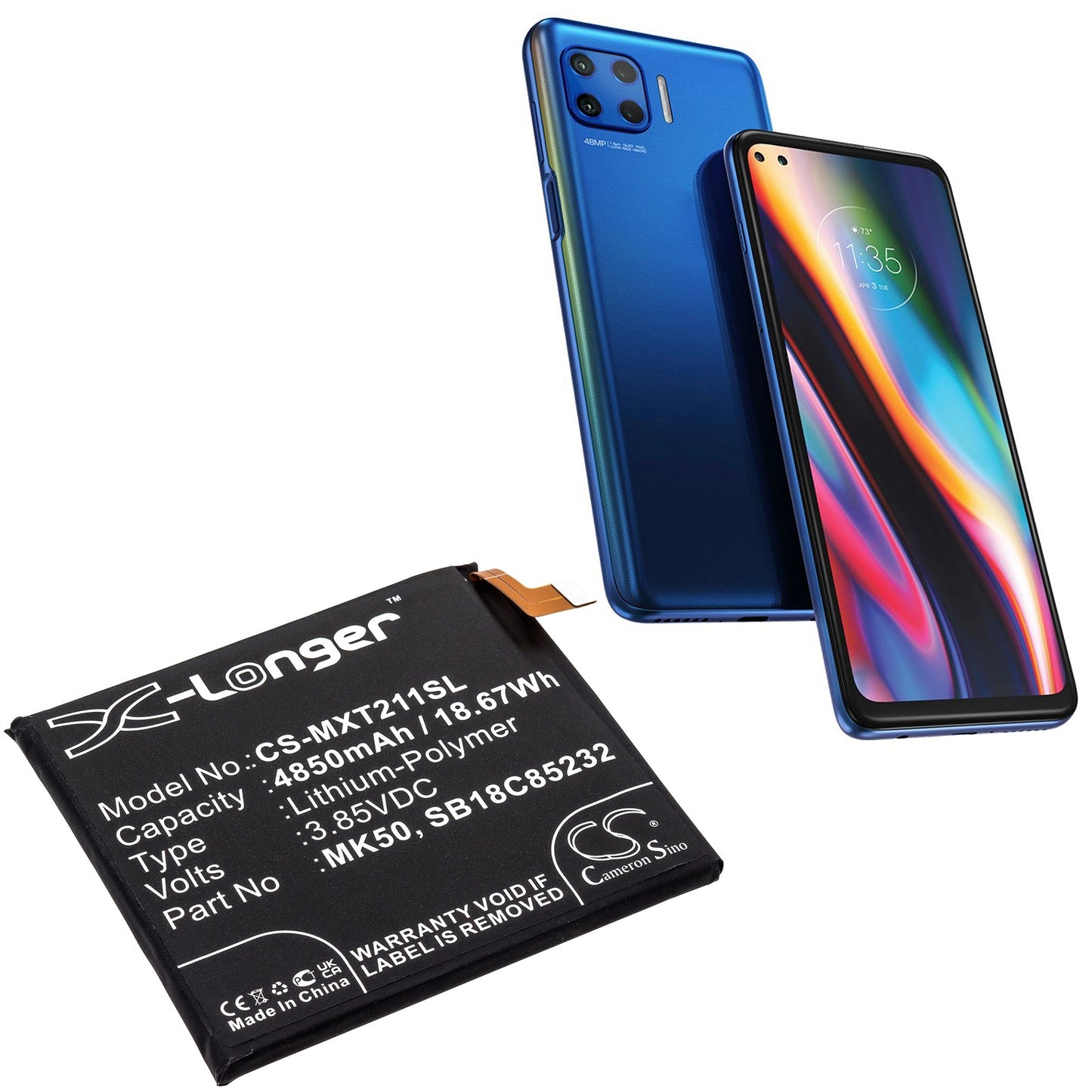 Replacement Battery for Motorola  Moto G 5G – Mobile, SmartPhone – 4850mAh / 18.67Wh / 3.85V